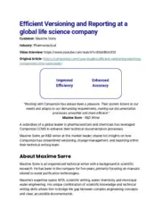 Preview of the Global Life Science Company Case Study