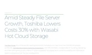 Preview of the Toshiba Case Study