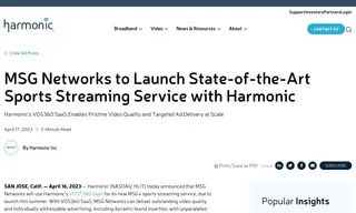 Preview of the MSG Networks Case Study