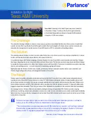 Preview of the Texas A&M University Case Study