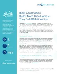 Preview of the Bjork Construction Company, Inc. Case Study