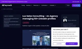 Preview of the Lux Sales Consulting Case Study