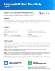 Preview of the CRMPlus+ Case Study