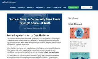 Preview of the Large Community Bank Case Study