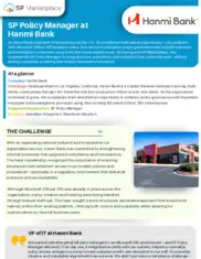 Preview of the Hanmi Bank Case Study