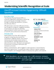 Preview of the American Physical Society Case Study