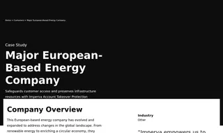 Preview of the Major European-Based Energy Company Case Study